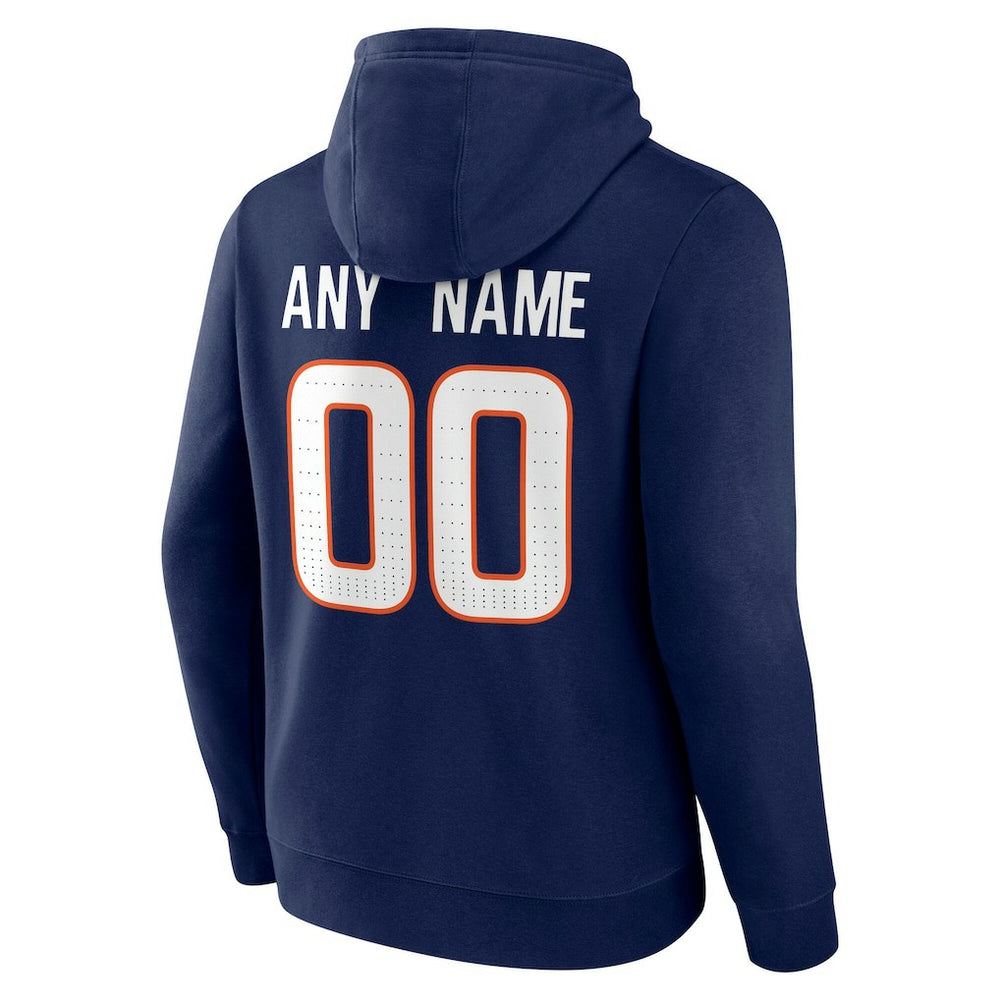 Denver Broncos Team Authentic Personalized Name & Number Hoodie Navy