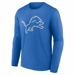 Detroit Lions Team Authentic Personalized Name & Number Long Sleeve T-Shirt Blue