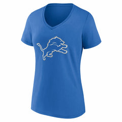 Detroit Lions Women's Team Authentic Personalized Name & Number V-Neck T-Shirt Blue