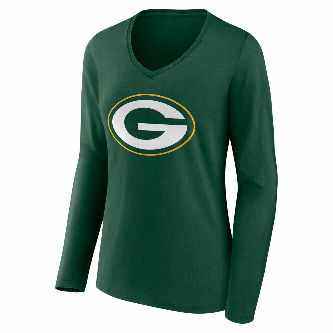 Green Bay Packers Women's Team Authentic Personalized Name & Number Long Sleeve V-Neck T-Shirt Green
