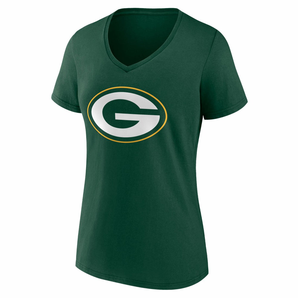 Green Bay Packers Women's Team Authentic Personalized Name & Number V-Neck T-Shirt Green