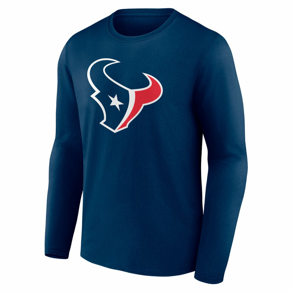 Houston Texans Team Authentic Personalized Name & Number Long Sleeve T-Shirt Navy