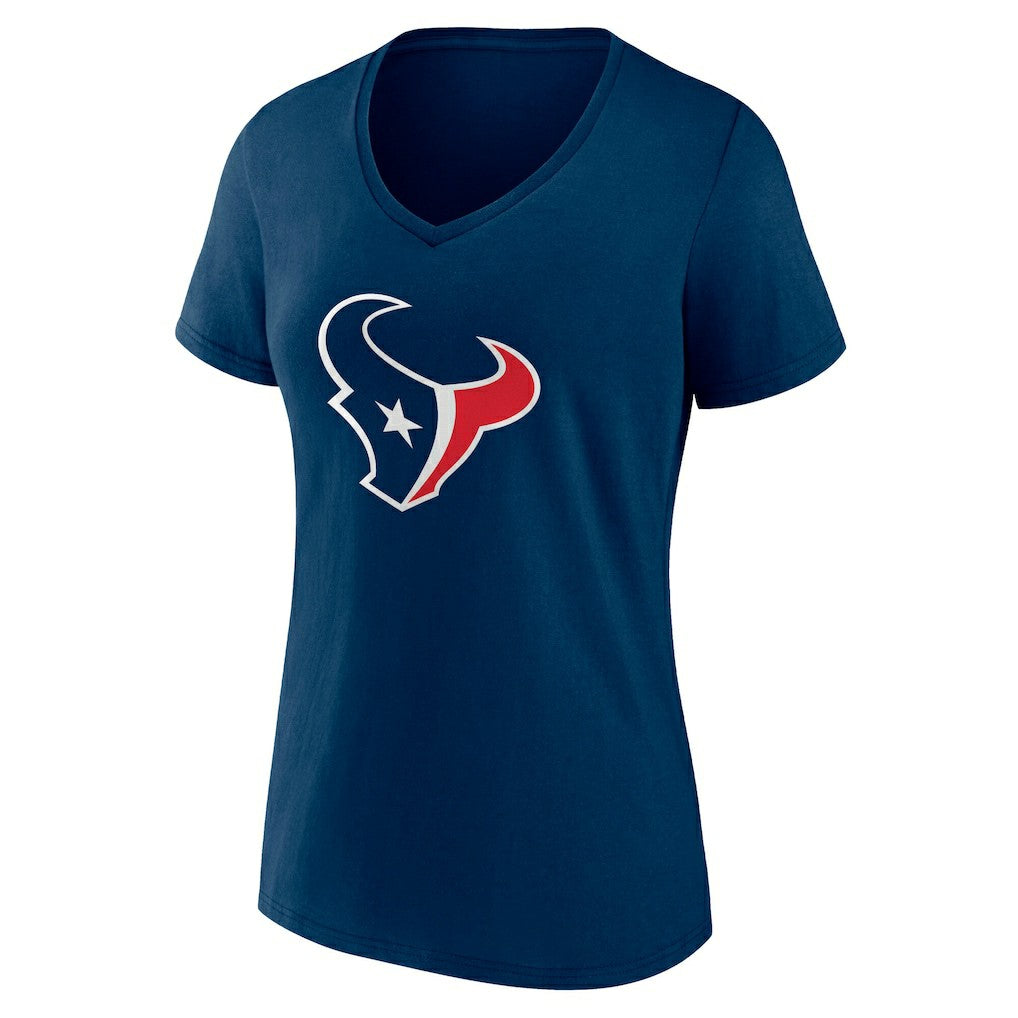 Houston Texans Women's Team Authentic Personalized Name & Number V-Neck T-Shirt Navy