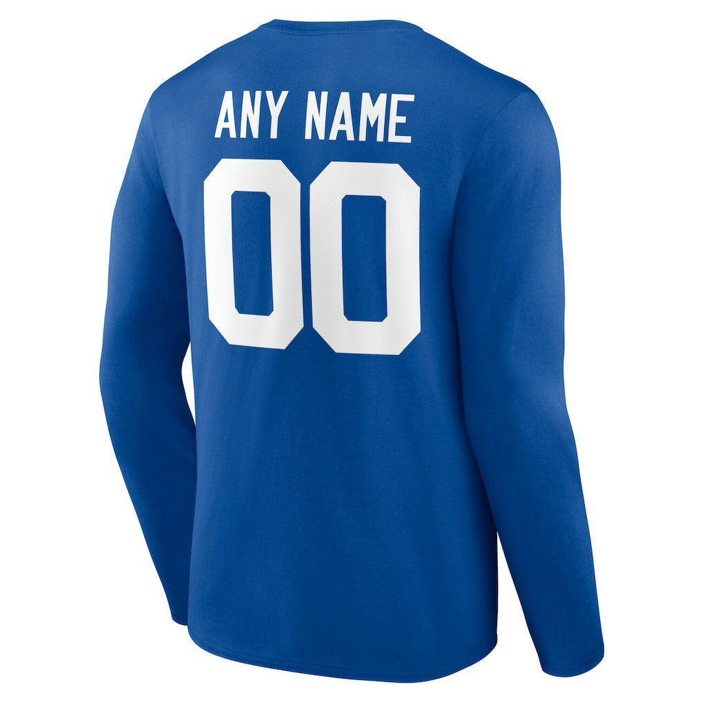 Indianapolis Colts Team Authentic Personalized Name & Number Long Sleeve T-Shirt Royal