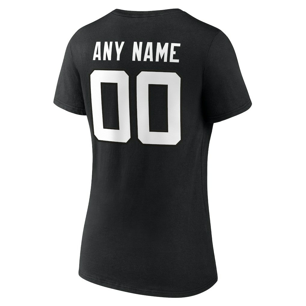 Jacksonville Jaguars Women's Team Authentic Personalized Name & Number V-Neck T-Shirt Black