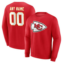 Kansas City Chiefs Team Authentic Personalized Name & Number Sweatshirt Red