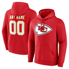 Kansas City Chiefs Team Authentic Personalized Name & Number Hoodie Red