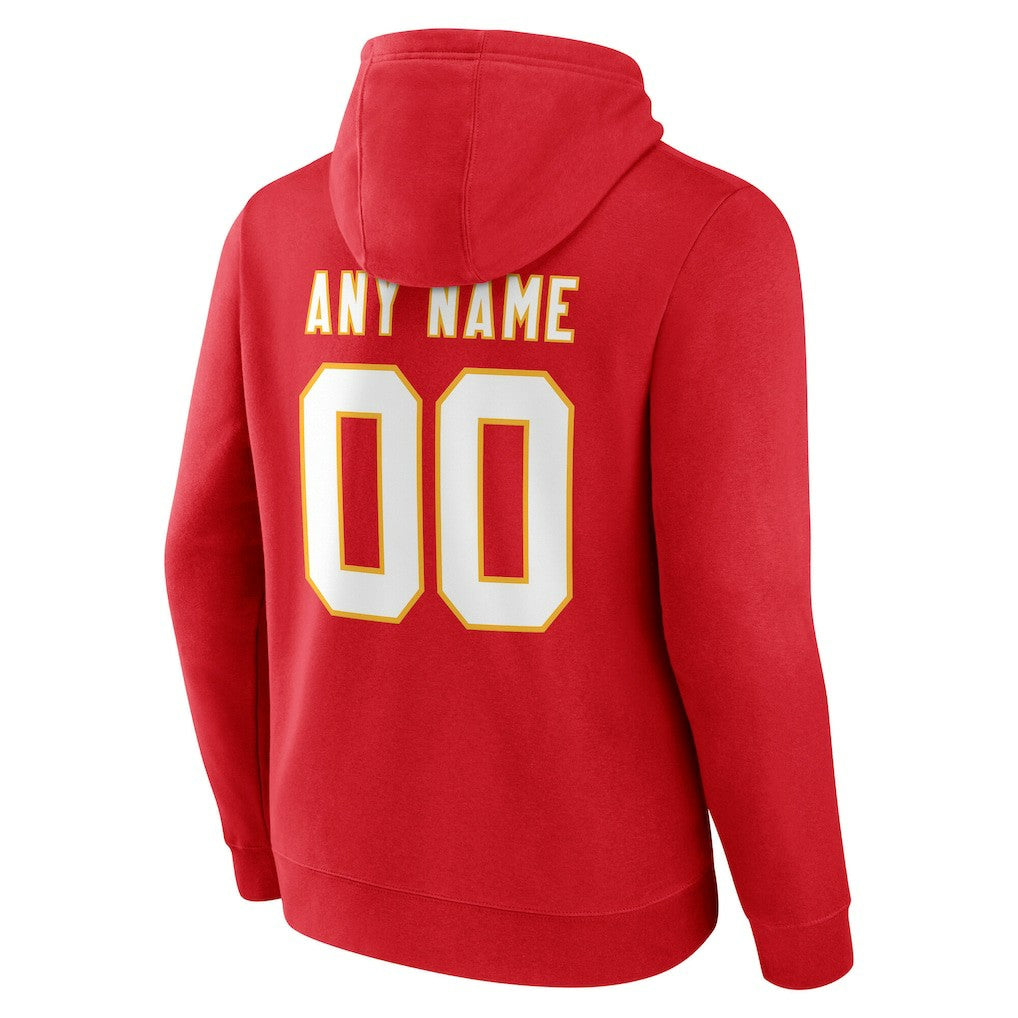 Kansas City Chiefs Team Authentic Personalized Name & Number Hoodie Red