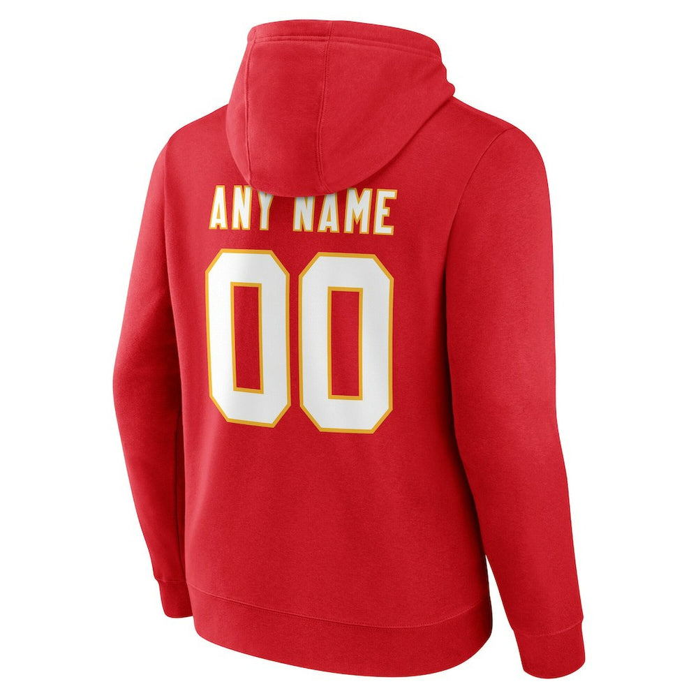 Kansas City Chiefs Team Authentic Personalized Name & Number Hoodie Red