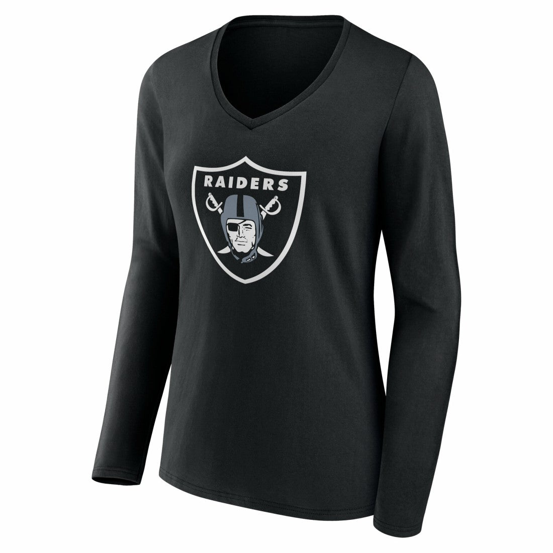 Las Vegas Raiders Women's Team Authentic Personalized Name & Number Long Sleeve V-Neck T-Shirt Black