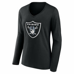 Las Vegas Raiders Women's Team Authentic Personalized Name & Number Long Sleeve V-Neck T-Shirt Black
