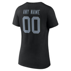 Las Vegas Raiders Women's Team Authentic Personalized Name & Number V-Neck T-Shirt Black