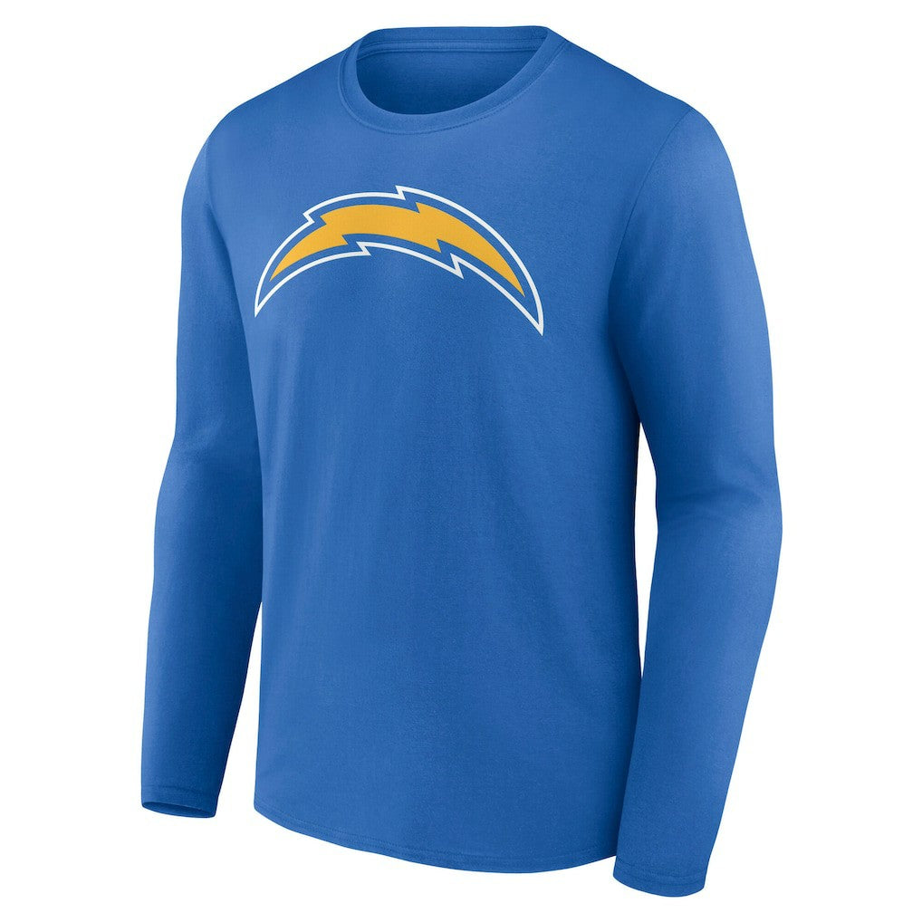 Los Angeles Chargers Team Authentic Personalized Name & Number Long Sleeve T-Shirt Powder Blue