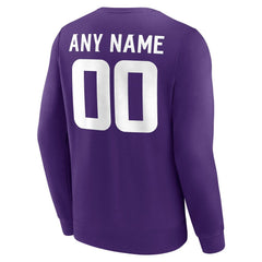 Minnesota Vikings Team Authentic Personalized Name & Number Sweatshirt Purple