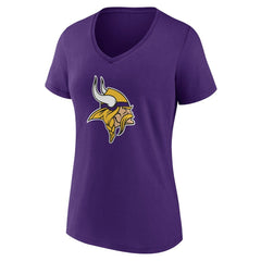 Minnesota Vikings Women's Team Authentic Personalized Name & Number V-Neck T-Shirt Purple