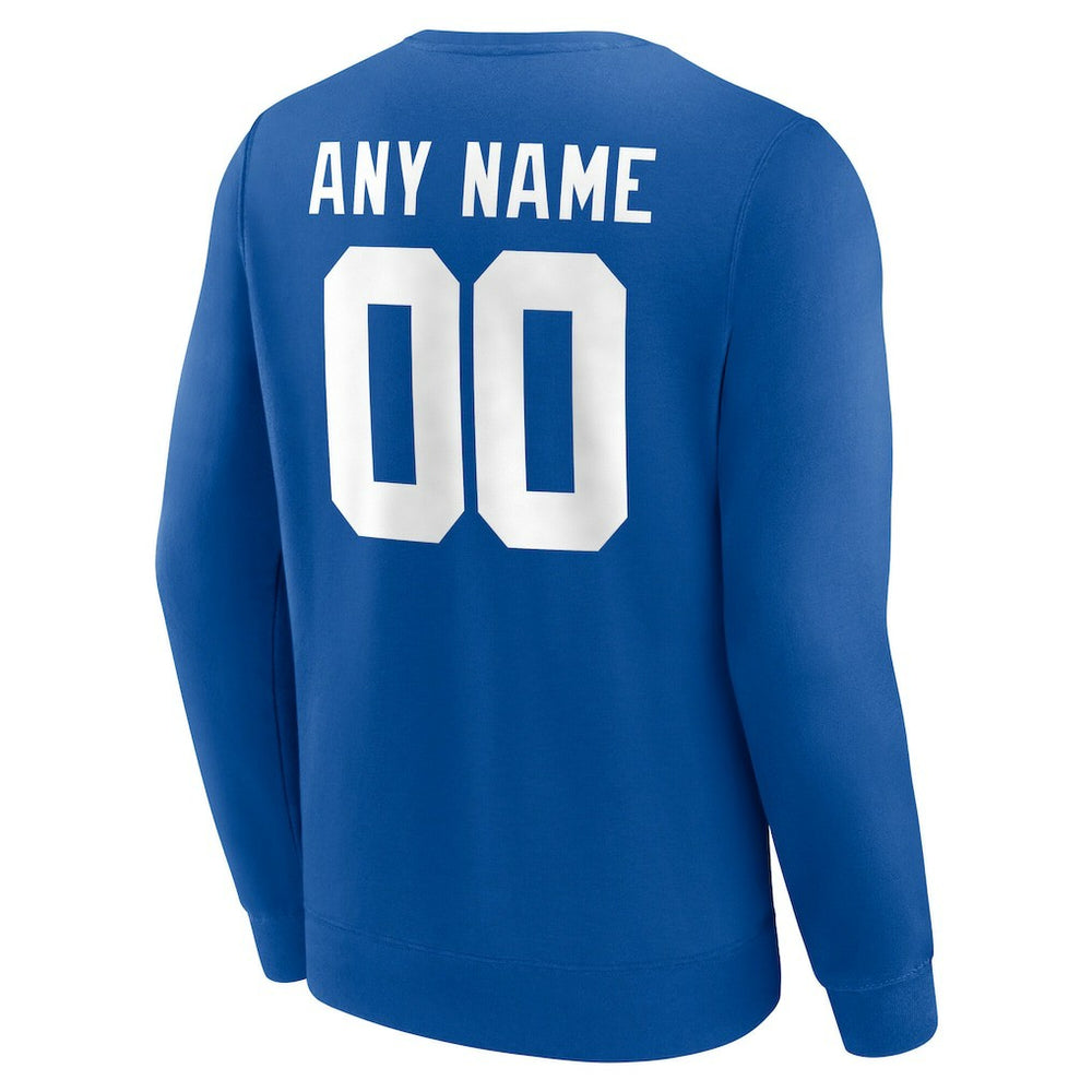 New York Giants Team Authentic Personalized Name & Number Sweatshirt Royal
