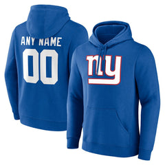 New York Giants Team Authentic Personalized Name & Number Hoodie Royal