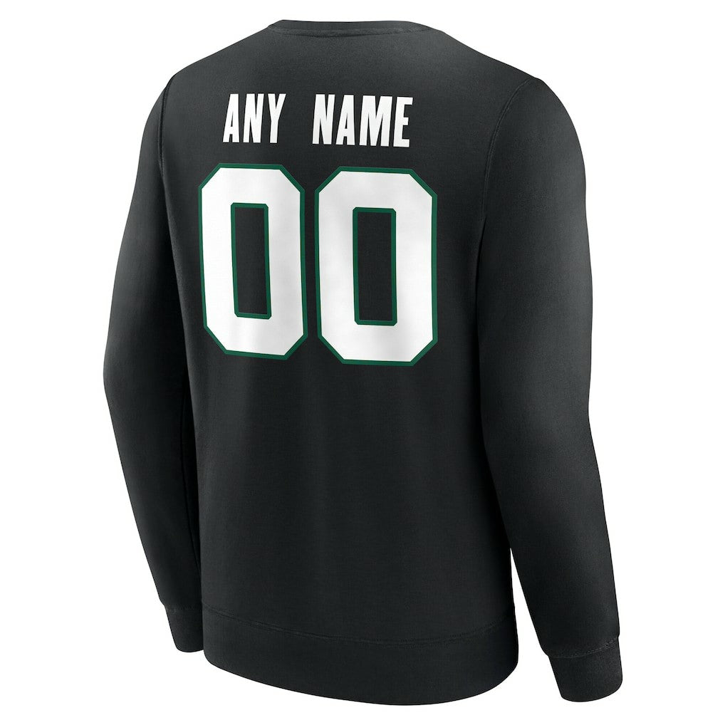 New York Jets Team Authentic Personalized Name & Number Sweatshirt Black