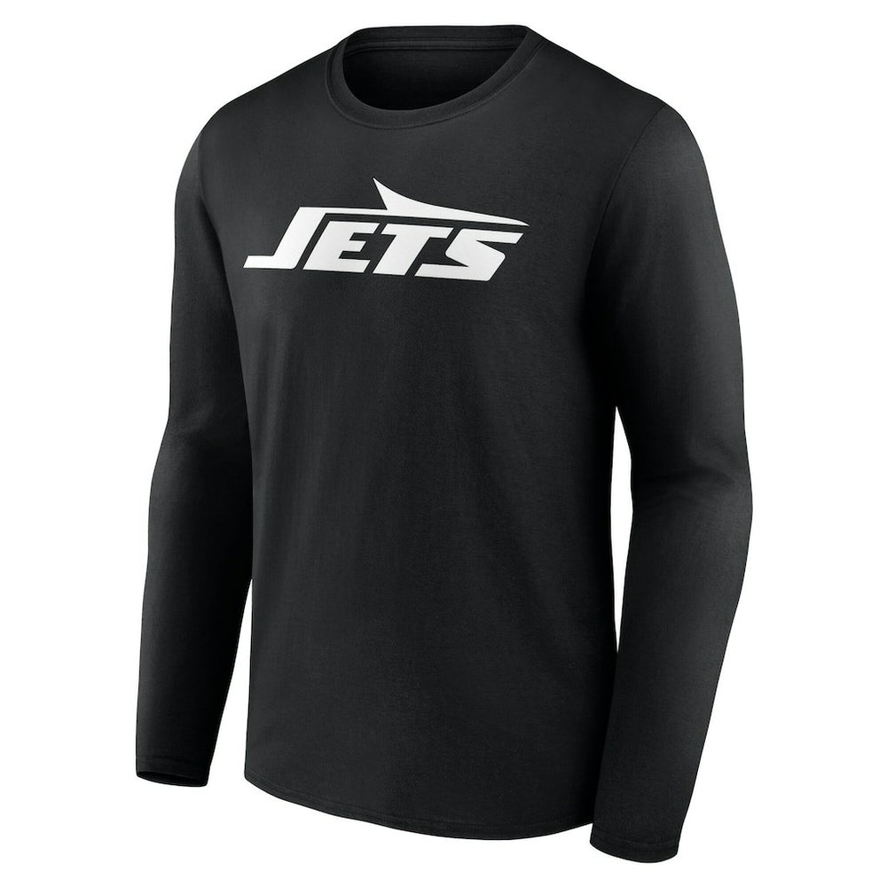 New York Jets Team Authentic Personalized Name & Number Long Sleeve T-Shirt Black