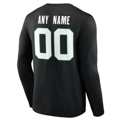 New York Jets Team Authentic Personalized Name & Number Long Sleeve T-Shirt Black