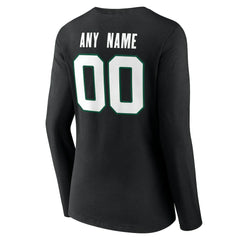 New York Jets Women's Team Authentic Personalized Name & Number Long Sleeve V-Neck T-Shirt Black