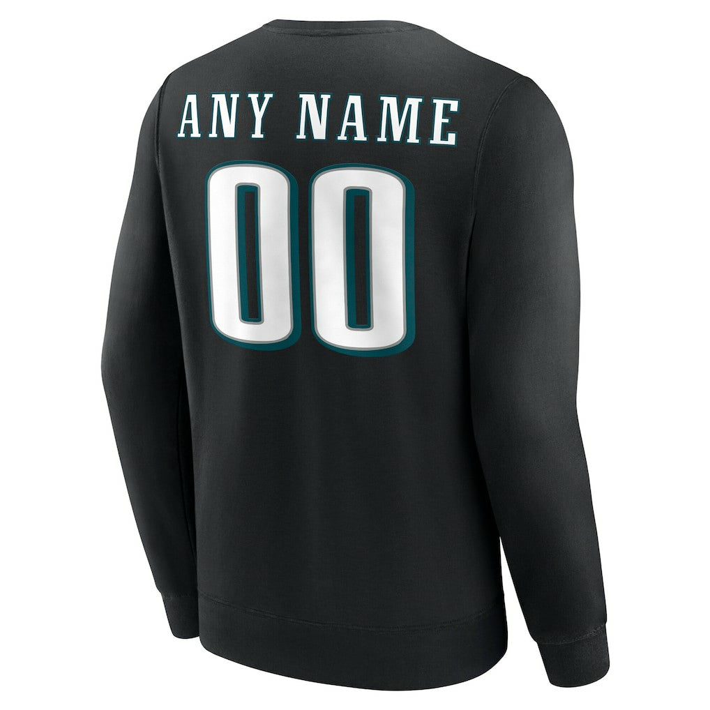 Philadelphia Eagles Team Authentic Personalized Name & Number Sweatshirt Black