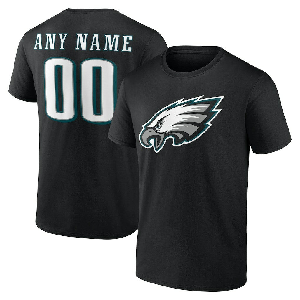 Philadelphia Eagles Team Authentic Personalized Name & Number T-Shirt Black