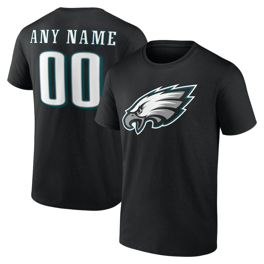 Philadelphia Eagles Team Authentic Personalized Name & Number T-Shirt Black