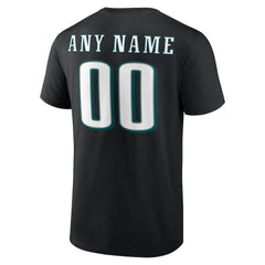 Philadelphia Eagles Team Authentic Personalized Name & Number T-Shirt Black
