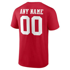 San Francisco 49ers Team Authentic Personalized Name & Number T-Shirt Scarlet