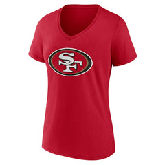 San Francisco 49ers Women's Team Authentic Personalized Name & Number V-Neck T-Shirt Scarlet