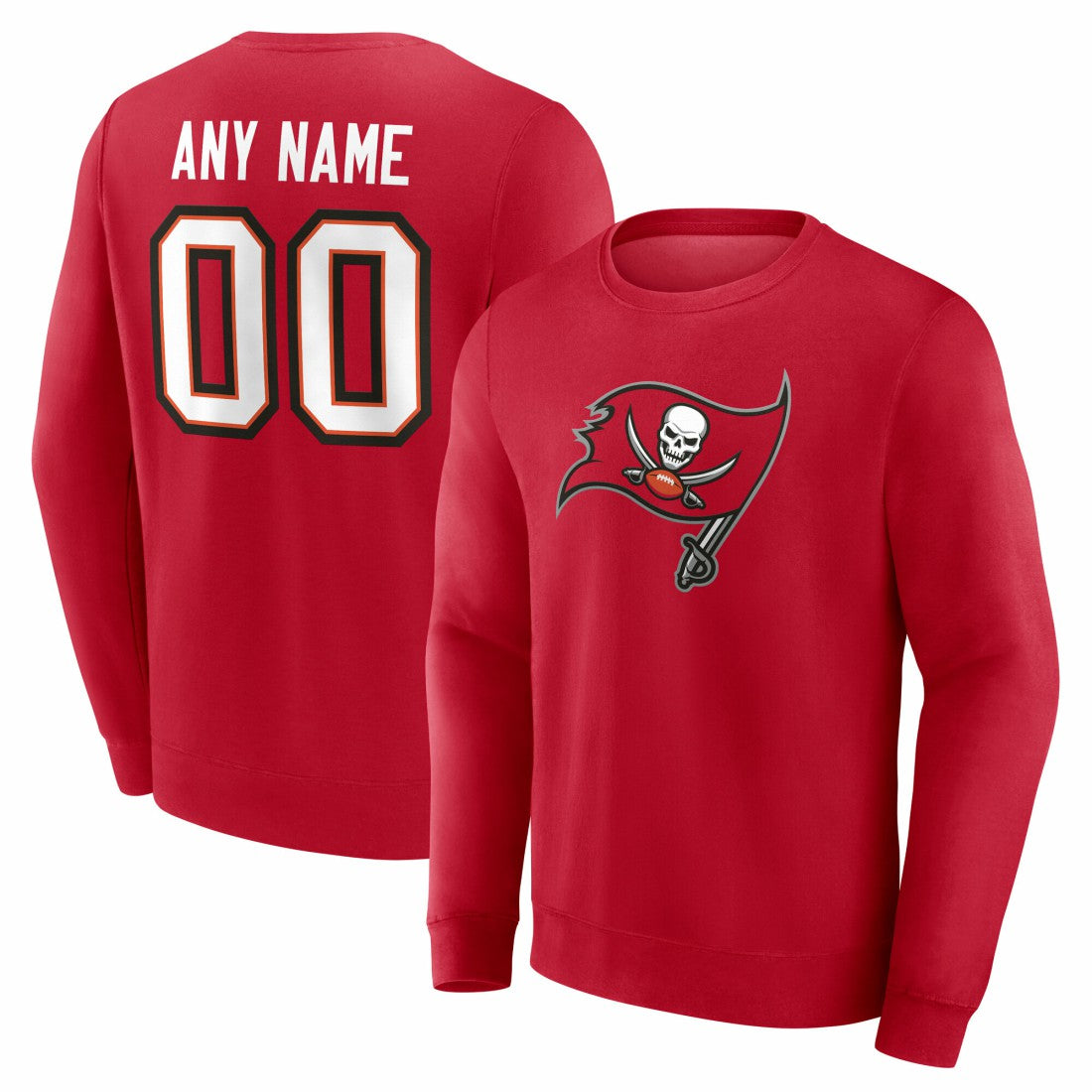 Tampa Bay Buccaneers Team Authentic Personalized Name & Number Sweatshirt Red