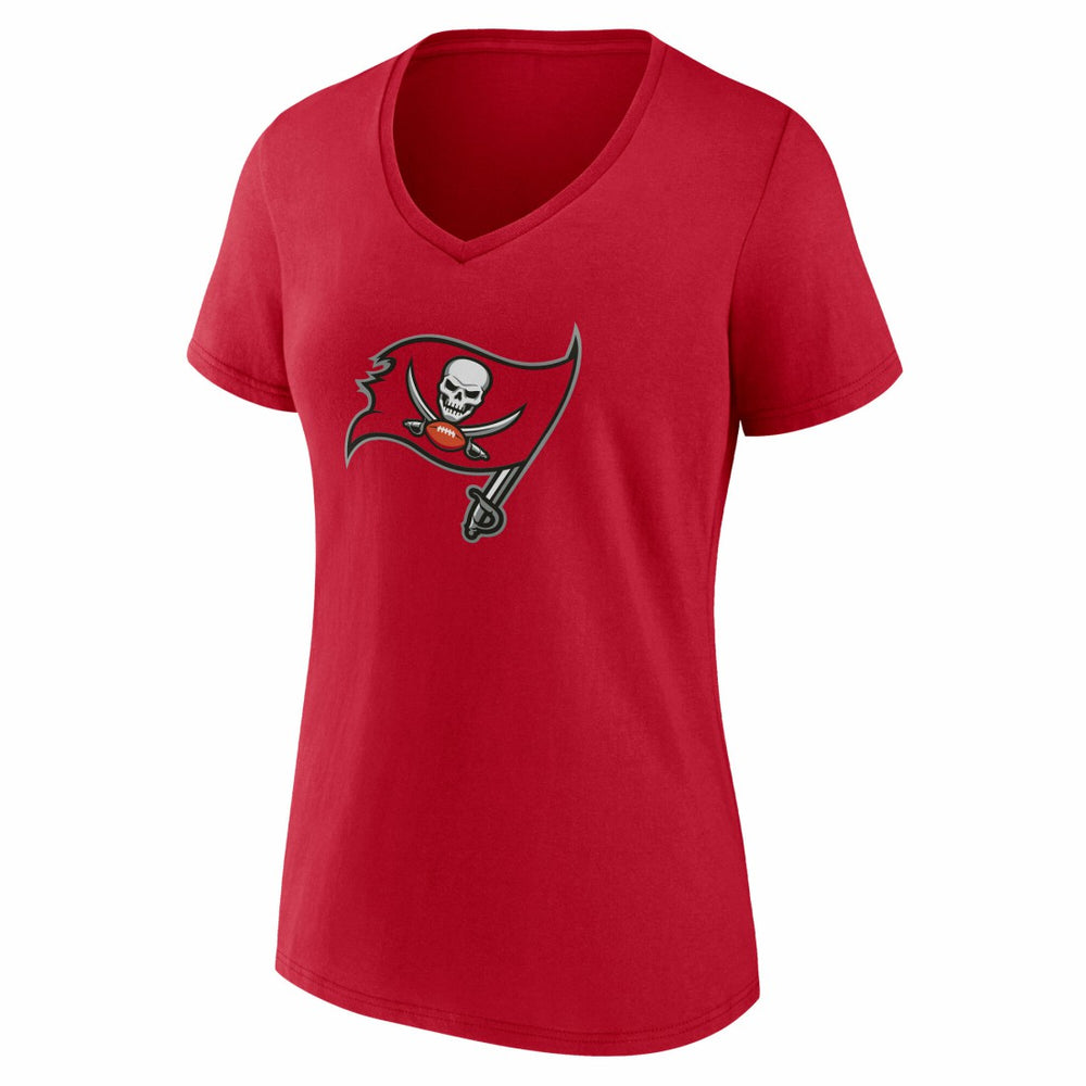 Tampa Bay Buccaneers Women's Team Authentic Personalized Name & Number V-Neck T-Shirt Red