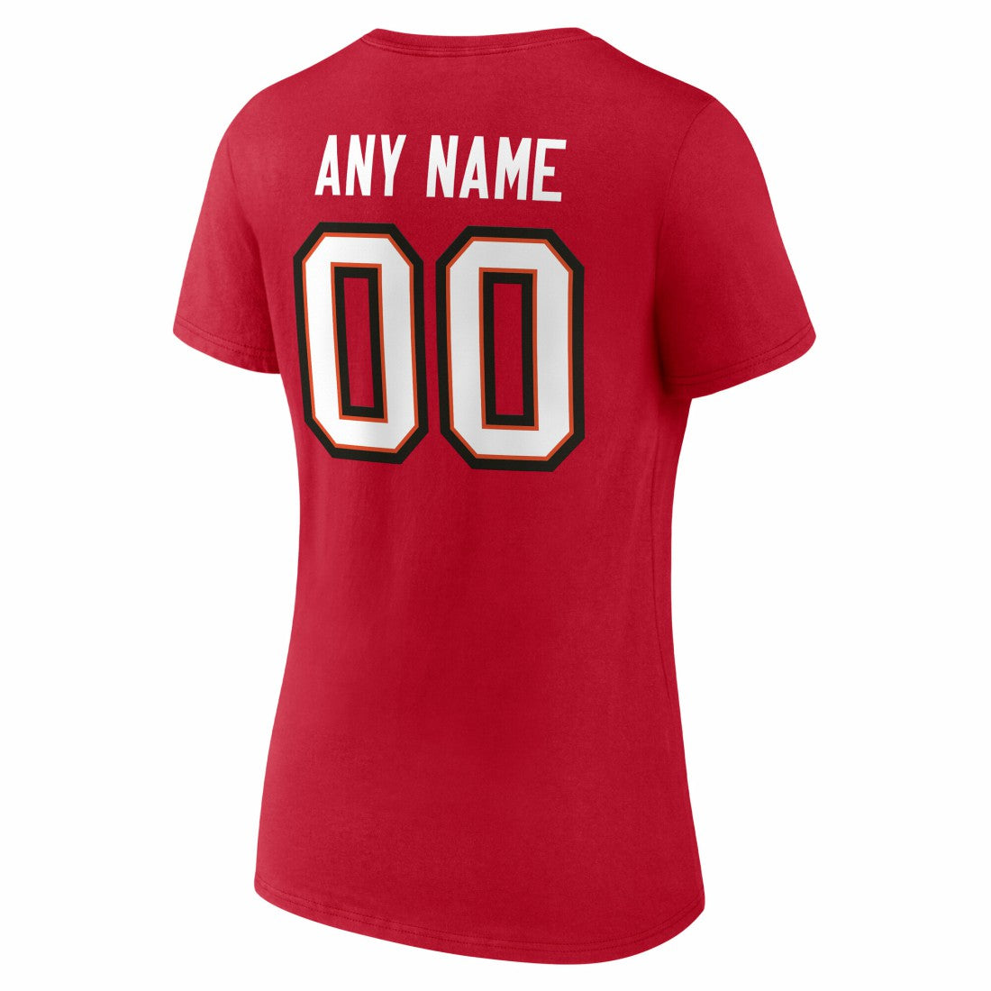 Tampa Bay Buccaneers Women's Team Authentic Personalized Name & Number V-Neck T-Shirt Red