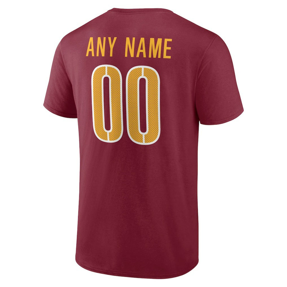 Washington Commanders Team Authentic Personalized Name & Number T-Shirt Burgundy