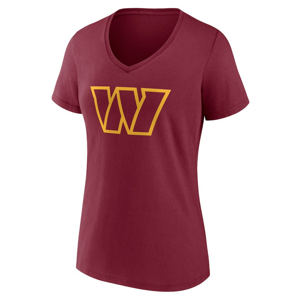 Washington Commanders Women's Team Authentic Personalized Name & Number V-Neck T-Shirt Burgundy