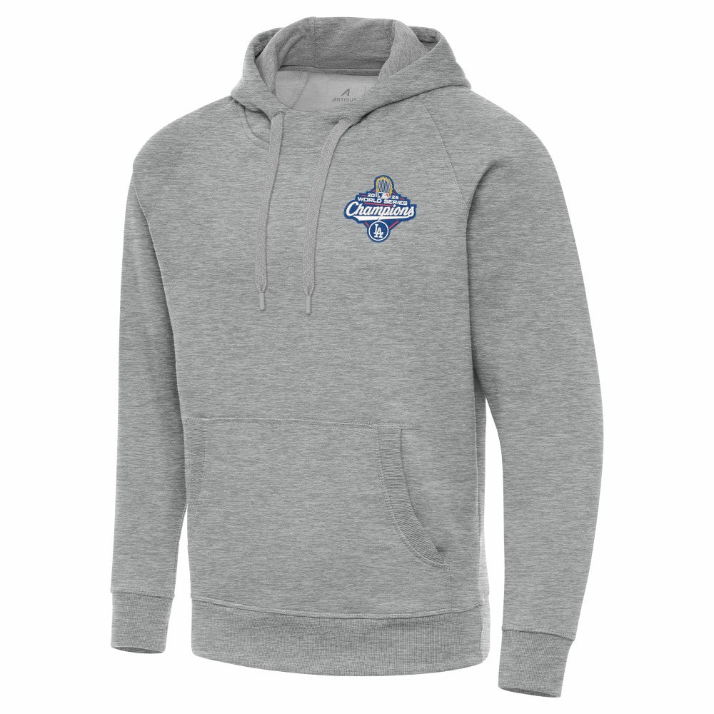 Los Angeles Dodgers Antigua 2025 World Series Champions Victory Hoodie - Heather Gray Hoodies