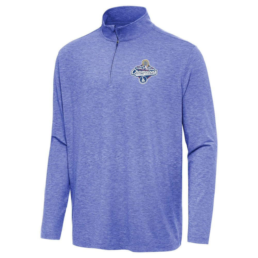 Los Angeles Dodgers Antigua 2025 World Series Champions Hunk Quarter-Zip Top - Heather Royal Tops
