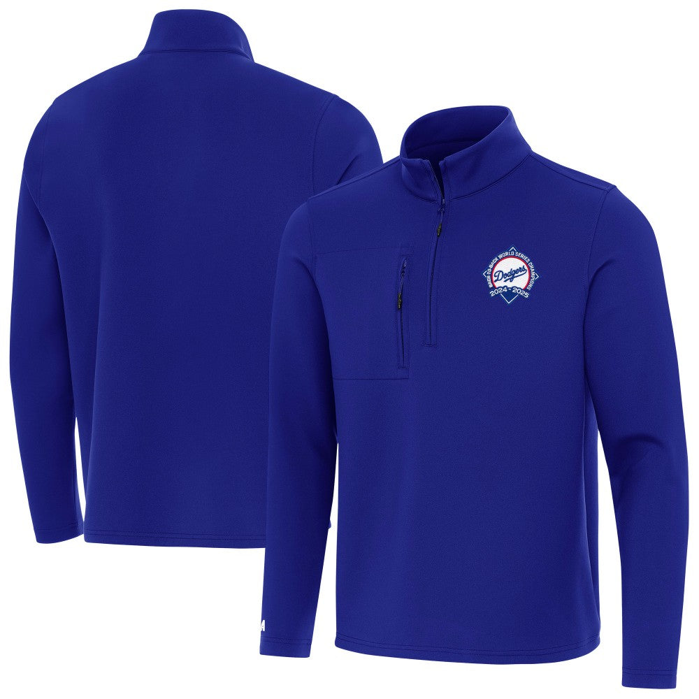 Los Angeles Dodgers Antigua Back-to-Back World Series Champions Insider Quarter-Zip Pullover - Royal Pullover