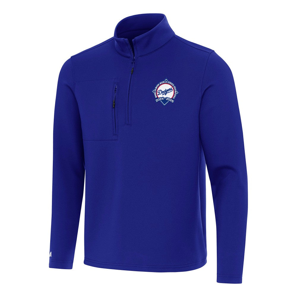 Los Angeles Dodgers Antigua Back-to-Back World Series Champions Insider Quarter-Zip Pullover - Royal Pullover