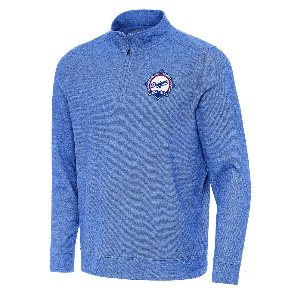 Los Angeles Dodgers Antigua Back-to-Back World Series Champions Subtle Quarter-Zip Pullover - Heather Royal Pullover