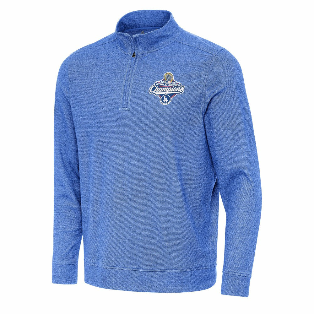 Los Angeles Dodgers Antigua 2025 World Series Champions Subtle Quarter-Zip Sweatshirt - Heather Royal Sweatshirts