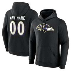 Baltimore Ravens Big & Tall Team Authentic Custom Hoodie Black