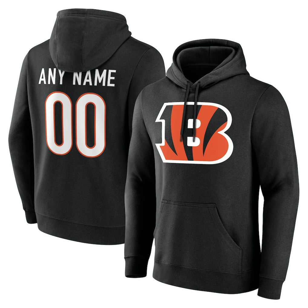 Cincinnati Bengals Big & Tall Team Authentic Custom Hoodie Black