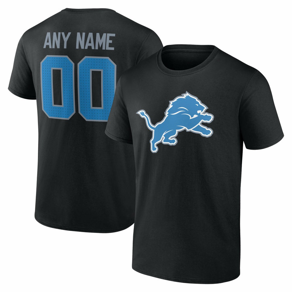 Detroit Lions Big & Tall Team Authentic Custom T-Shirt Black