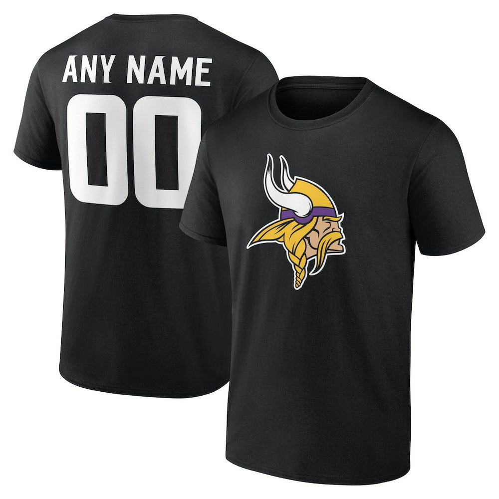 Minnesota Vikings Big & Tall Team Authentic Custom T-Shirt Black