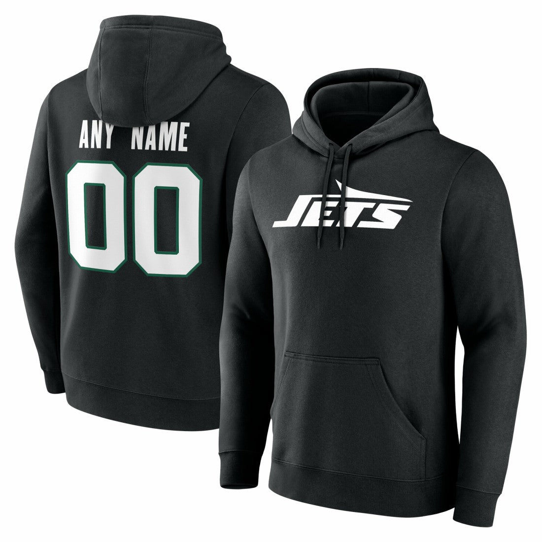 New York Jets Big & Tall Team Authentic Custom Hoodie Black