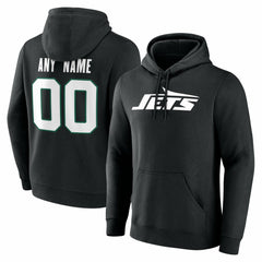 New York Jets Big & Tall Team Authentic Custom Hoodie Black