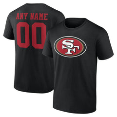 San Francisco 49ers Big & Tall Team Authentic Custom T-Shirt Black
