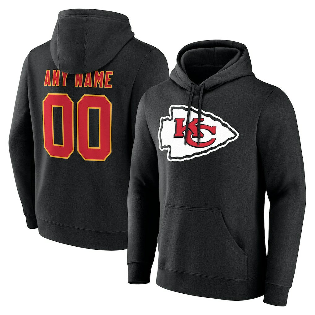 Kansas City Chiefs Big & Tall Team Authentic Custom Hoodie Black